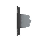 Priza dubla module inguste Livolo cu rama din sticla - standard german, negru, VL-C9-C2IT-12 - imagine 3