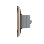 Priza dubla module inguste Livolo cu rama din sticla - standard german, auriu, VL-C9-C2IT-13 - imagine 3