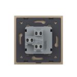 Intrerupator Simplu Mecanic si Cap Scara , 2 Module LIVOLO cu Rama din Sticla - Serie Noua, auriu, VL-FCMKS-2AP - imagine 4