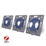 Intrerupator cu touch simplu+simplu+dublu LIVOLO din sticla, Protocol ZigBee, Control de pe telefon, albastru, VL-C701Z/C701Z/C702Z-19 - imagine 3