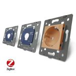 Intrerupator LIVOLO simplu+simplu ZigBee cu touch si priza din sticla ZigBee, Control de pe telefon, auriu, VL-C701Z/C701Z/C7-C1EUZ-13 - imagine 4