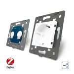 Intrerupator dublu cap scara / cap cruce, ZigBee + priza simpla Livolo ZigBee, rama din sticla, Control de pe telefon, alb, VL-C702SZ/C7-C1EUZ-11 - imagine 4