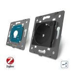 Intrerupator simplu cap scara / cap cruce ZigBee + priza simpla Livolo ZigBee, Rama din sticla, Control de pe telefon, negru, VL-C701SZ/C7-C1EUZ-12 - imagine 4