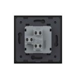 Intrerupator Simplu Mecanic si Cap Scara , 2 Module LIVOLO cu Rama din Sticla - Serie Noua, negru, VL-FCMKS-2BP - imagine 4