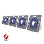 Intrerupator LIVOLO cu touch din sticla cu 4 intrerupatoare simple, Protocol ZigBee, Control de pe telefon, negru, BB-C7-4C1Z-12 - imagine 4