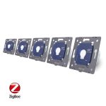 Intrerupator LIVOLO cu touch din sticla cu 5 intrerupatoare simple, Protocol ZigBee, Control de pe telefon, gri, BB-C7-5C1Z-15 - imagine 4