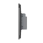 Intrerupator dublu cu touch Livolo din sticla, standard italian - Serie noua, negru, VL-FC2-3G-12 - imagine 4