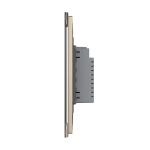Intrerupator dublu cu touch Livolo din sticla, standard italian - Serie noua, auriu, VL-FC2-3G-13 - imagine 4