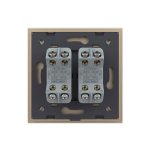 Intrerupator Dublu Mecanic Cap Cruce LIVOLO cu Rama din Sticla - Serie Noua, auriu, VL-2FCMM10A-A - imagine 4