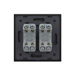 Intrerupator Dublu Mecanic Cap Cruce LIVOLO cu Rama din Sticla - Serie Noua, negru, VL-2FCMM10A-B - imagine 4