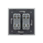 Intrerupator Dublu Mecanic Cap Cruce LIVOLO cu Rama din Sticla - Serie Noua, gri, VL-2FCMM10A-I - imagine 4