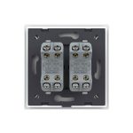Intrerupator Dublu Mecanic Cap Cruce LIVOLO cu Rama din Sticla - Serie Noua, alb, VL-2FCMM10A-W - imagine 4