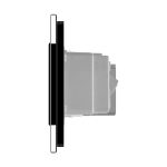 Intrerupator dublu + priza Livolo cu rama din sticla, Standard italian, negru, C9-782000211/1IT-82 - imagine 4