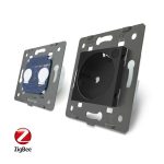 Intrerupator dublu ZigBee + priza simpla ZigBee Livolo, rama din sticla, Control de pe telefon, negru, VL-C702Z/C7-C1EUZ-12 - imagine 4