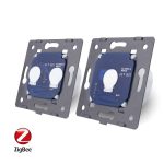 Intrerupator dublu + simplu cu touch Livolo din sticla, Protocol ZigBee, Control de pe telefon, auriu, VL-C702Z/C701Z-13 - imagine 4
