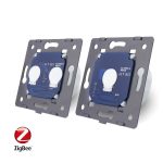 Intrerupator dublu + simplu cu touch Livolo din sticla, Protocol ZigBee, Control de pe telefon, roz, VL-C702Z/C701Z-17 - imagine 4