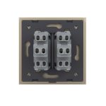 Intrerupator Dublu Mecanic LIVOLO cu Rama din Sticla - Serie Noua, auriu, VL-2FCMKS-AP - imagine 4