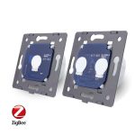 Intrerupator simplu + dublu cu touch Livolo din sticla, Protocol ZigBee, Control de pe telefonul mobil, gri, VL-C701Z/C702Z-15 - imagine 4