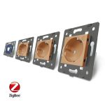Intrerupator simplu ZigBee + Priza tripla LIVOLO ZigBee cu touch din sticla, Control de pe telefon, auriu, VL-C701Z/C7-C3EUZ-13 - imagine 4
