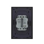 Priza Dubla Livolo cu Rama din Sticla Pentru Doza Simpla, negru, VL-C7CTF16A-B - imagine 4