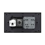 Priza Dubla Livolo cu Rama din Sticla 1 Priza Schuko+TV/internet, Standard Italian - Serie Noua, negru, VL-C9-C2EU/VC-12 - imagine 4