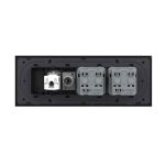 Priza Tripla cu Blank Livolo cu Rama din Sticla 2 Prize Schuko+TV/internet, Standard Italian - Serie Noua, negru, VL-C9-C3EU/VC-12 - imagine 4