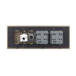 Priza Tripla cu Blank Livolo cu Rama din Sticla 2 Prize Schuko+TV/internet, Standard Italian - Serie Noua, auriu, VL-C9-C3EU/VC-13 - imagine 4