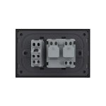Priza dubla italiana Livolo cu rama din sticla - standard italian, negru, VL-C3C2IT-82 - imagine 4