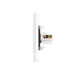 Priza dubla Livolo cu rama din sticla 1 priza Schuko+TV/internet, alb, VL-C7C2EU/VC-11 - imagine 4