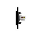 Priza dubla Livolo cu rama din sticla 1 priza Schuko+TV/internet, negru, VL-C7C2EU/VC-12 - imagine 4
