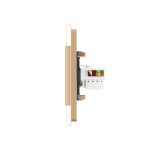 Priza dubla Livolo cu rama din sticla 1 priza Schuko+TV/internet, auriu, VL-C7C2EU/VC-13 - imagine 4