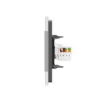 Priza dubla Livolo cu rama din sticla 1 priza Schuko+TV/internet, gri, VL-C7C2EU/VC-15 - imagine 4