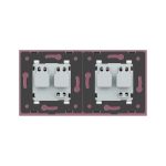 Priza dubla Livolo cu rama din sticla, roz, VL-C7C2EU-17 - imagine 4