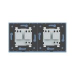 Priza dubla Livolo cu rama din sticla, albastru, VL-C7C2EU-19 - imagine 4