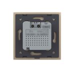 Intrerupator senzor de miscare PIR Livolo cu rama din sticla, auriu, VL-FCU-2AP-13 - imagine 4