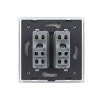 Priza dubla module inguste Livolo cu rama din sticla - standard german, alb, VL-C9-C2IT-11 - imagine 4