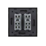 Priza dubla module inguste Livolo cu rama din sticla - standard german, negru, VL-C9-C2IT-12 - imagine 4