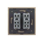 Priza dubla module inguste Livolo cu rama din sticla - standard german, auriu, VL-C9-C2IT-13 - imagine 4
