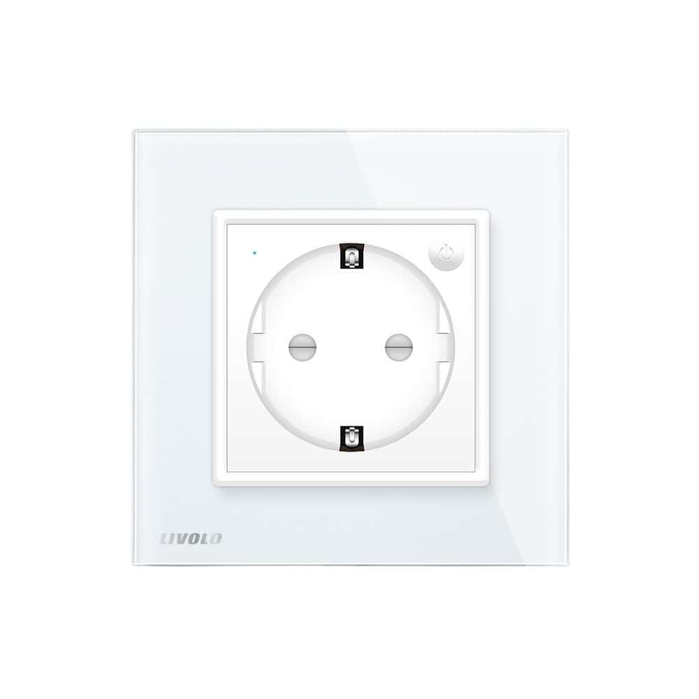 Priza inteligenta pentru perete Livolo ZigBee,16A, Wi-Fi, Compatibil cu Alexa si Google Home, alb, VL-FCTC16AZ-2WP-11