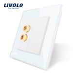 Priza redare sunet LIVOLO cu rama din sticla, alb, C7-91A-11 - imagine 2