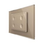 Intrerupator cvadruplu cap scara / cap cruce wireless cu touch Livolo cu rama din sticla, standard Italian - Serie noua, auriu, VL-FC4SR-3AP-13