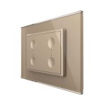Intrerupator cvadruplu cu touch Livolo cu rama din sticla, protocol ZigBee, standard Italian - Serie noua, auriu, VL-FC4Z-3AP-13