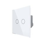 Intrerupator Draperie cu Touch LIVOLO din Sticla - Serie Noua, alb, VL-FC2NW-2G-2W
