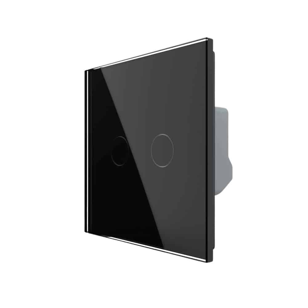 Intrerupator Dublu cu Revenire / Reset cu Touch LIVOLO - Serie Noua, negru, VL-FC2B-2G-2B