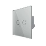 Intrerupator Dublu cu Revenire / Reset cu Touch LIVOLO - Serie Noua, gri, VL-FC2B-2G-2I