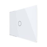Intrerupator simplu cu touch Livolo din sticla, standard Italian, protocol ZigBee - Serie noua, alb, VL-FC1Z-3G-11