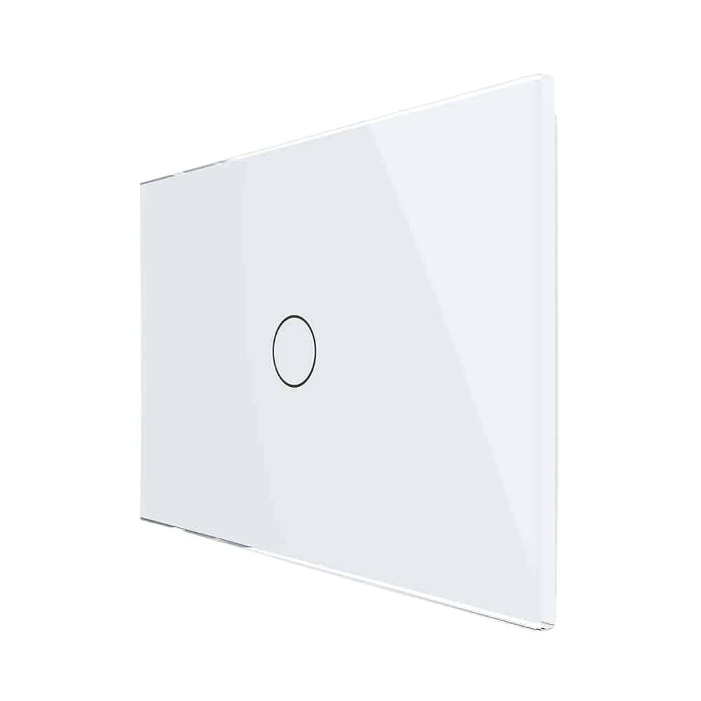 Intrerupator simplu cu touch Livolo din sticla, standard Italian, protocol ZigBee - Serie noua, alb, VL-FC1Z-3G-11