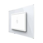 Intrerupator simplu wireless cu touch Livolo cu rama din sticla, standard Italian - Serie noua, alb, VL-FC1R-3WP-11