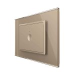 Intrerupator simplu wireless cu touch Livolo cu rama din sticla, standard Italian - Serie noua, auriu, VL-FC1R-3AP-13