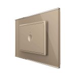 Intrerupator simplu cap scara / cap cruce wireless cu touch Livolo cu rama din sticla, standard Italian - Serie noua, auriu, VL-FC1SR-3AP-13